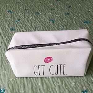 RAE DUNN Cosmetic Bag with Pink Lip Print